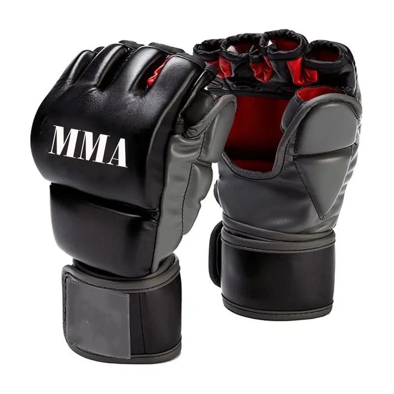 Muay Thai Sand Bag Ufc Mma Half Finger Gloves Winning Boxing sparing Gloves Real Cowhide Leather Mma grappling Gloves