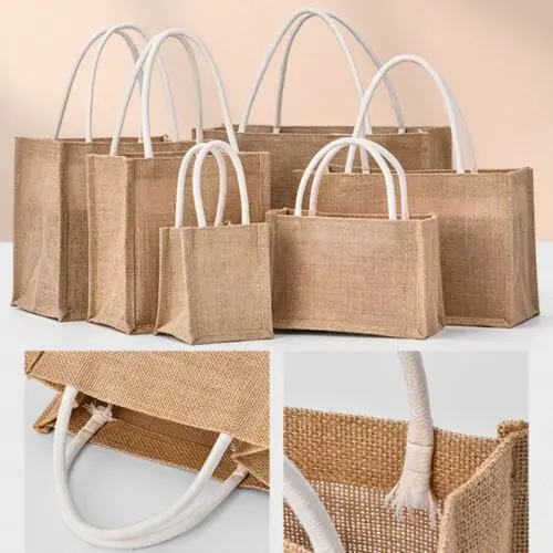 Raw Jute Yarn Eco Friendly Wholesale Natural Products Jute Tote bag 100% Nature New Design Export Oriented from Bangladesh