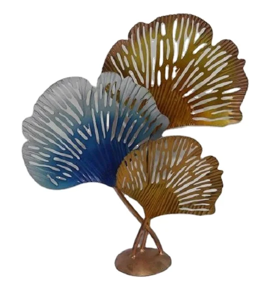 3 JALI LEAF Amazon Hot Selling Custom  Decorative Metal Luxury handmade rust free Office Home Table decoration