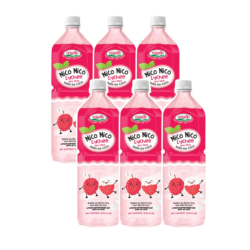 1000ML Bottle Juice with Nata De Coco Mango Coconut Lychee Vietnam Premium Quality Fruit and Vegetable Juice Wholesale Supplier