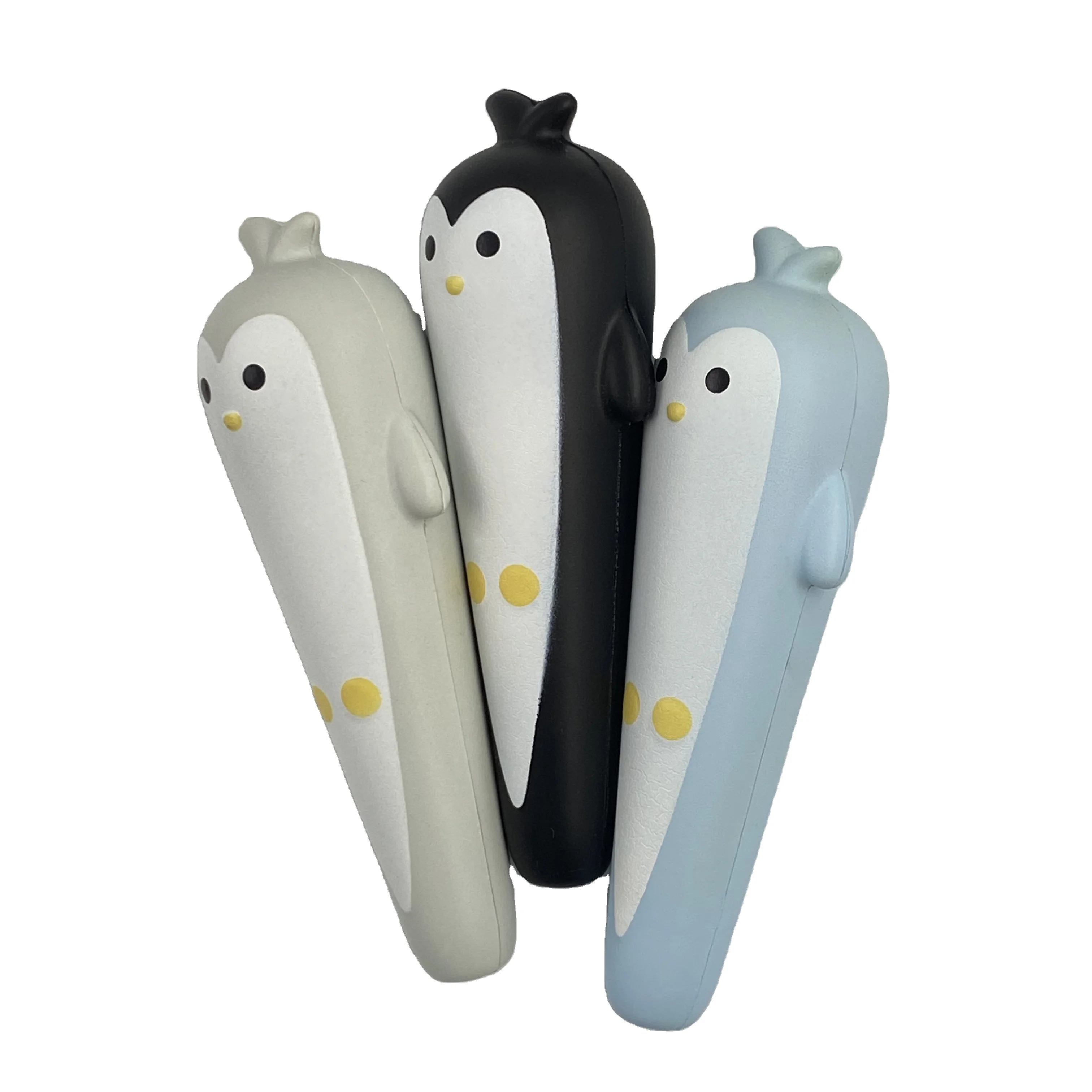 Custom Animal Shape PU Pencil Cover Soft Kids Stationery Toy Gift Black Grey Blue Comfortable Cartoon Penguin Cute Pen Case