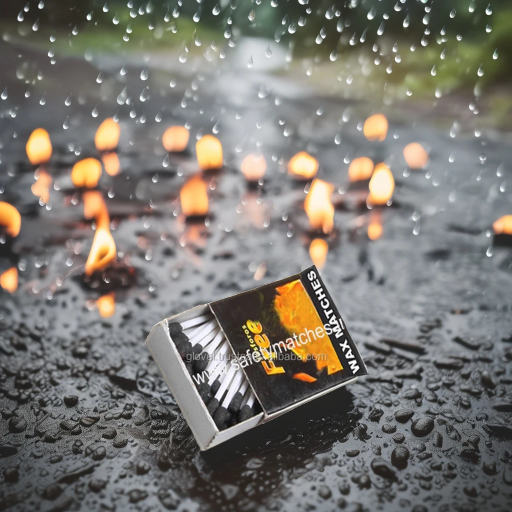 Good quality paraffin wax matches  40 mm x 33 mm x 12 mm export quality wax sticks moisture proof with carton packing