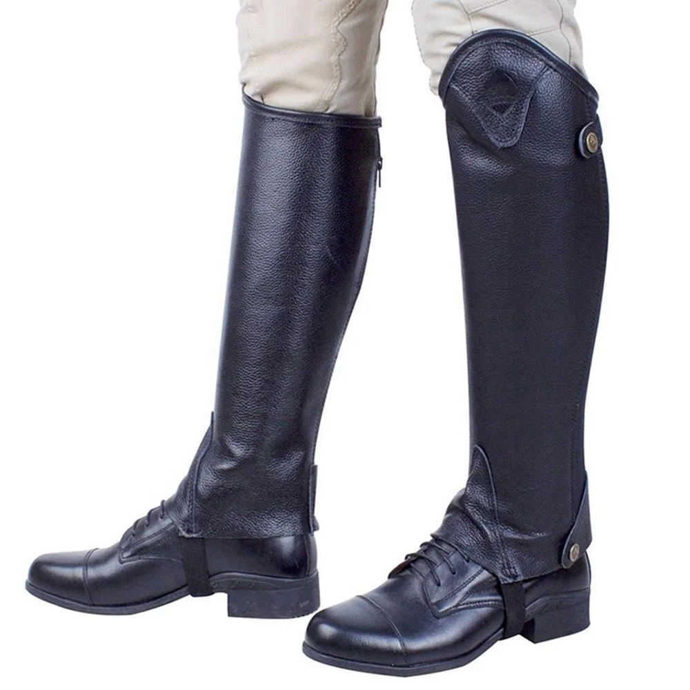 Half Chaps Black Leather Horse Riding Adults Fashion Wears Different Designs Different Colors