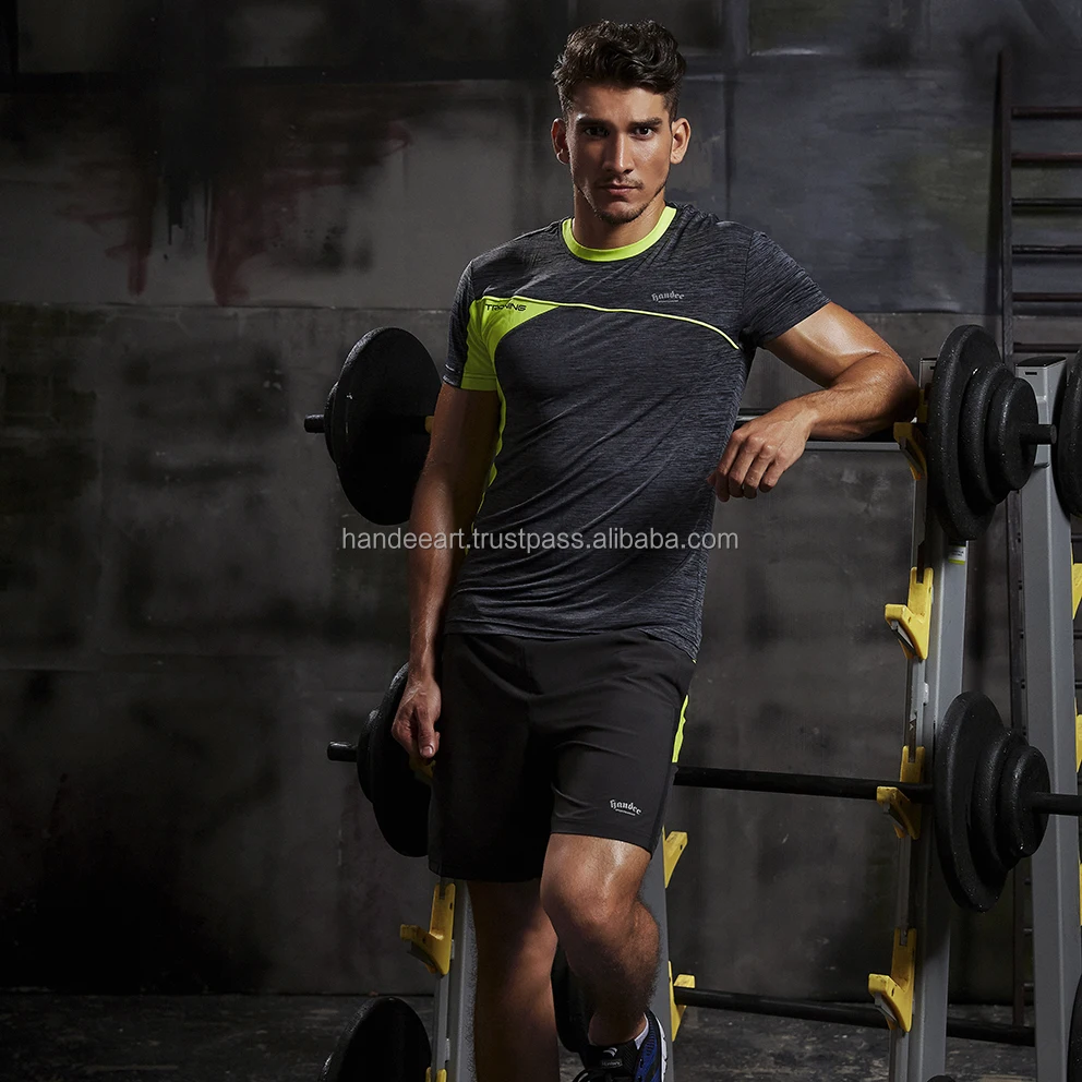 Wholesale Fitness Clothing Mens Sport Shirt Sport T-shirt Logo Quick Dry Fabric Gym Clothing With Custom Logo Active Wear