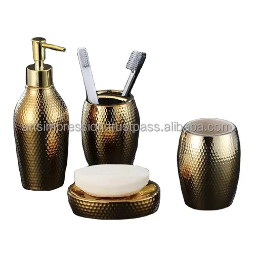 fabulous metal aluminium hammer design bathroom set soap dispenser set Antique Copper Finishing Bathroom Sanitation Set Lotion