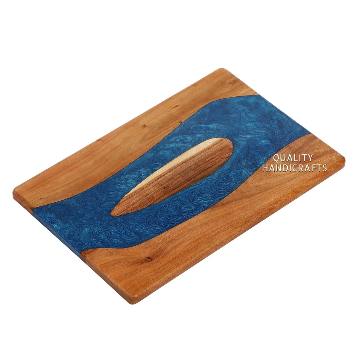 Best Selling Handmade Epoxy Resin Acacia Wood River Pattern Serving Board Kitchenware Chopping Boards For Food by Quality Handic