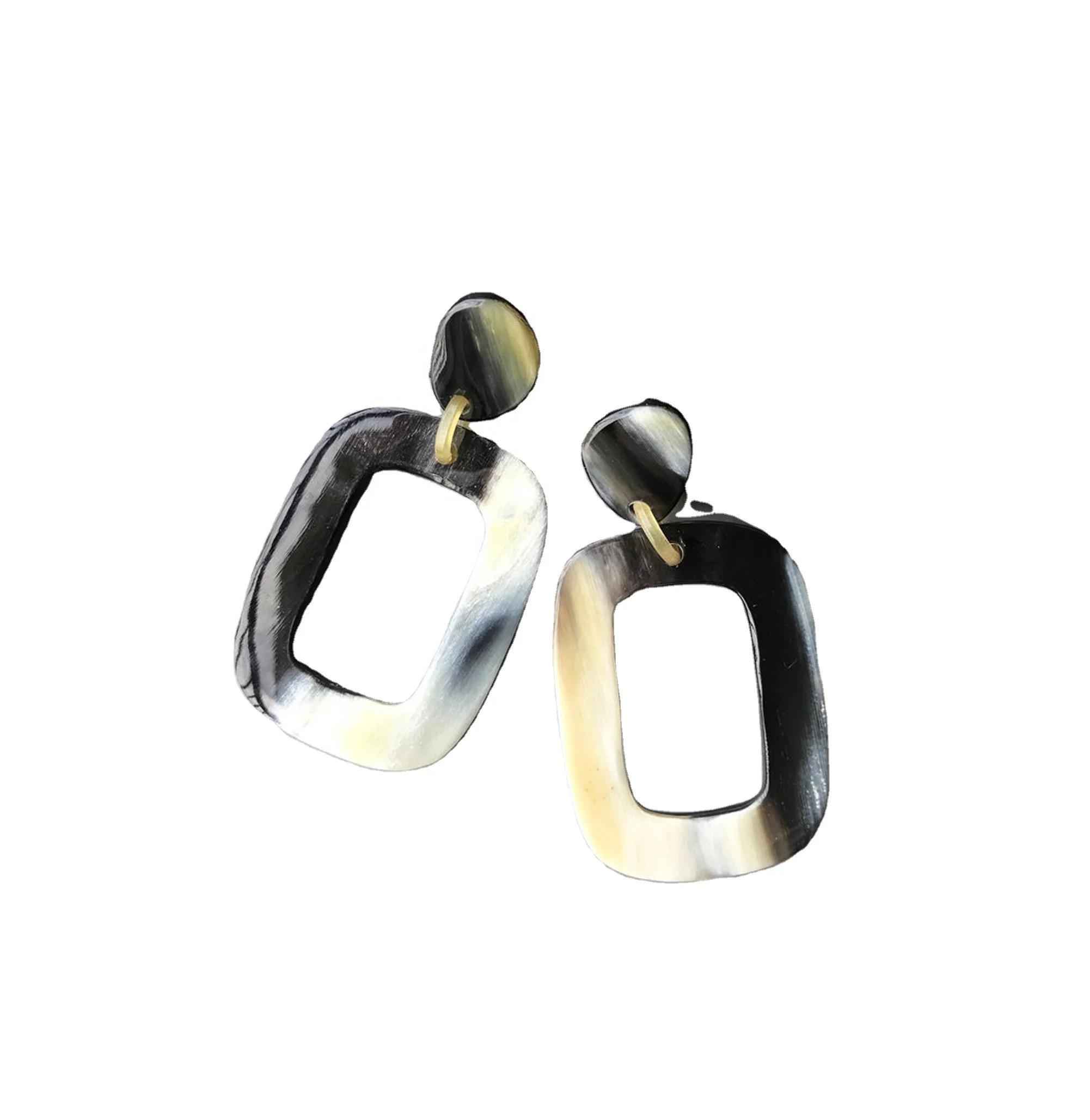 Buffalo Horn Natural Hoop Earring  New Design Natural Shade Custom Shape Drop Earrings set for Girls fashion
