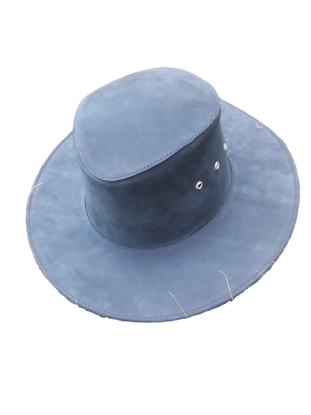 Leather Cowboy Hat Wide Brim Western Style Knight Hat for Men & Women Outdoor Cowgirl Hat Charring Edge