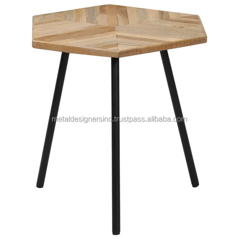 Metal & Wooden Harringbone S/3 Nesting tables for home decor furniture for living room Furniture Simple And Attractive Tables