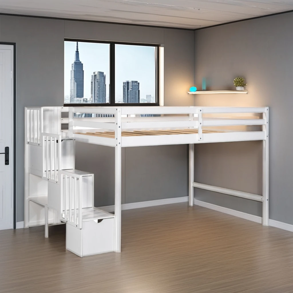 High Quality Single Wooden Bed with 4 Drawers Modern Design for Bedroom Hostel or School Apartment Direct from Vietnam