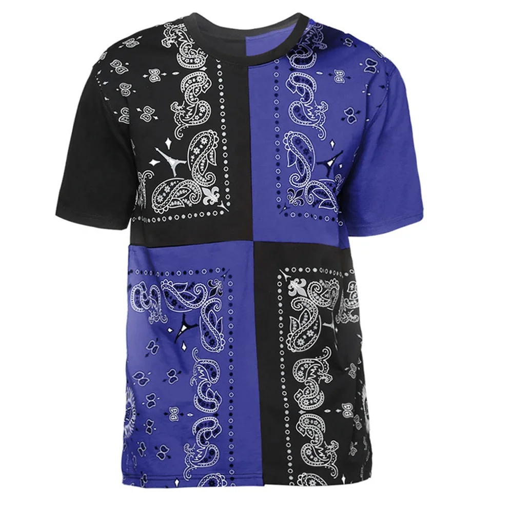 Первоклассное качество оптовая продажа Мужская футболка с круглым вырезом и цветным принтом