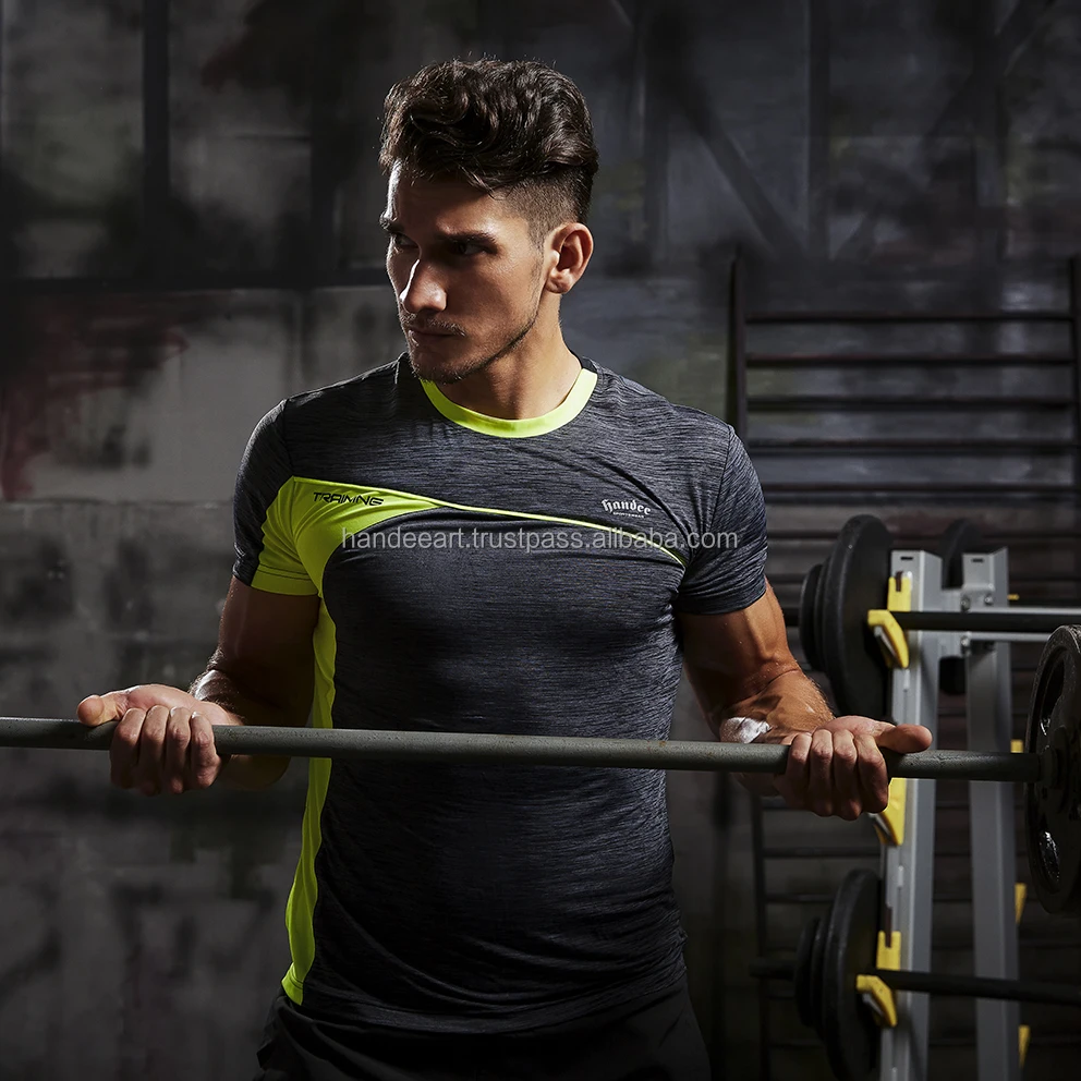 Wholesale Fitness Clothing Mens Sport Shirt Sport T-shirt Logo Quick Dry Fabric Gym Clothing With Custom Logo Active Wear