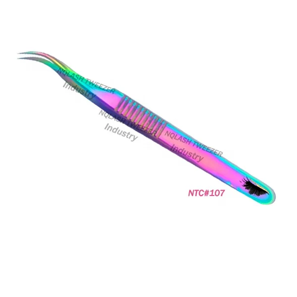 New Rose Gold Diamond Grip Eyelash Tweezers Russian Volume Custom Logo  Stainless Steel Wholesale Price Manufacturer Tweezers