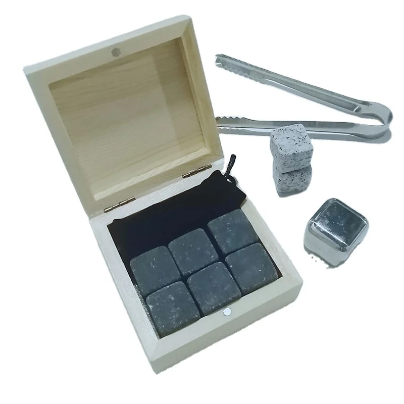 Wildcamp Top Seller Old Fashion Whiskey Stone with Velvet Package and Woodbox