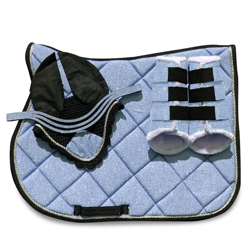 top quality saddle pad sets/Glitter jumping saddle pads / top quality Glitter gp saddle pads