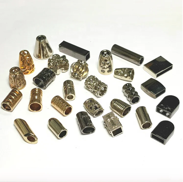 Wholesale zinc alloy gold, silver colors spring metal cord stopper for coat