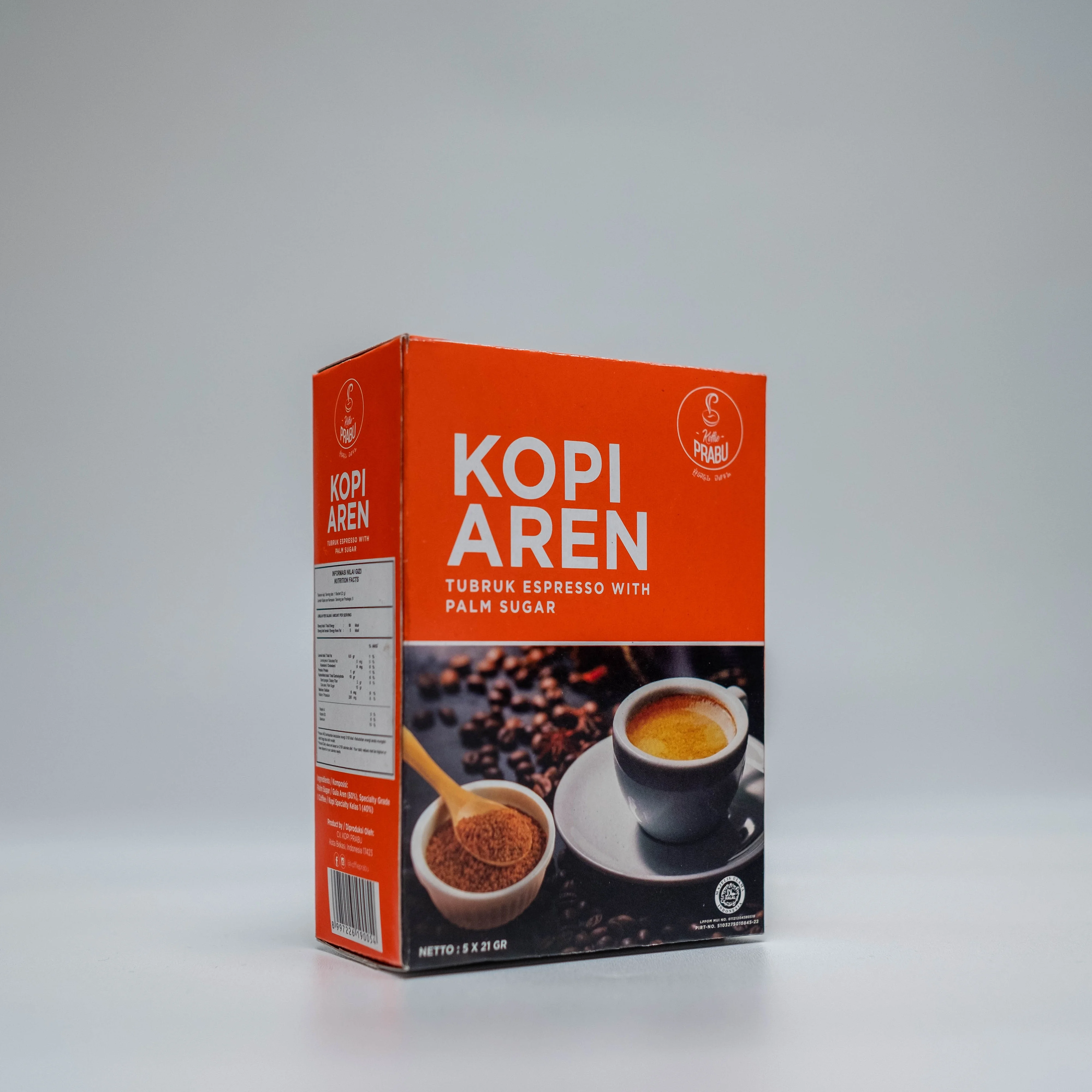 
 Рабика мгновенного кофе, Смешанная робуста и натуральный ладонный Сахар: копи Орен от Koffie Prabu  