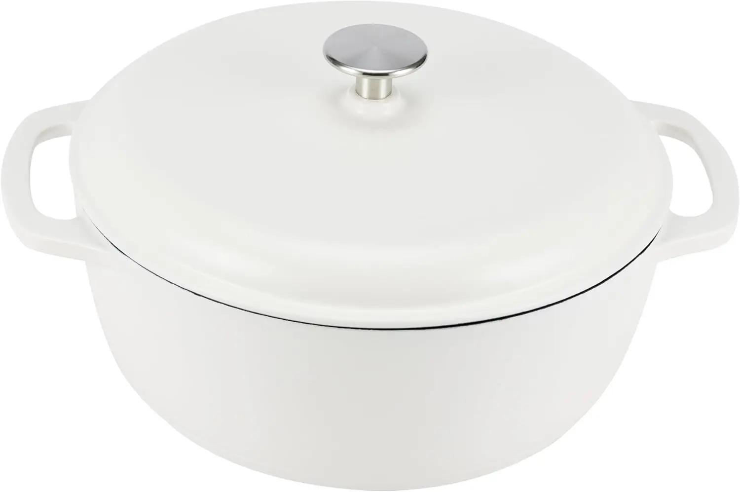 Cast Iron Round Dutch casserole with lid Matte White