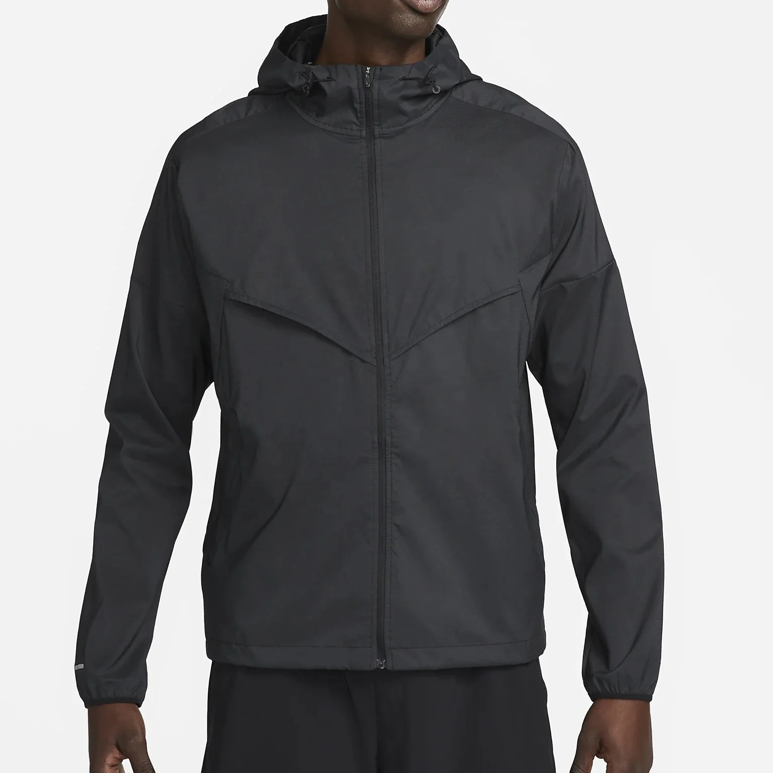 Custom Printed Logo Streetwear Light Weight Nylon Waterproof Drawstring Oversized Hooded Windbreaker Zip Up Jackets