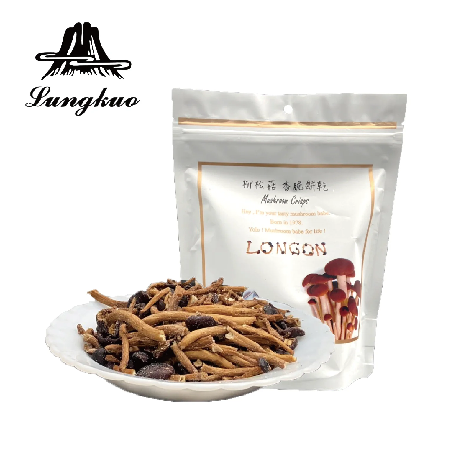 100% nature less salt snack swordbelt dried mushroom chips