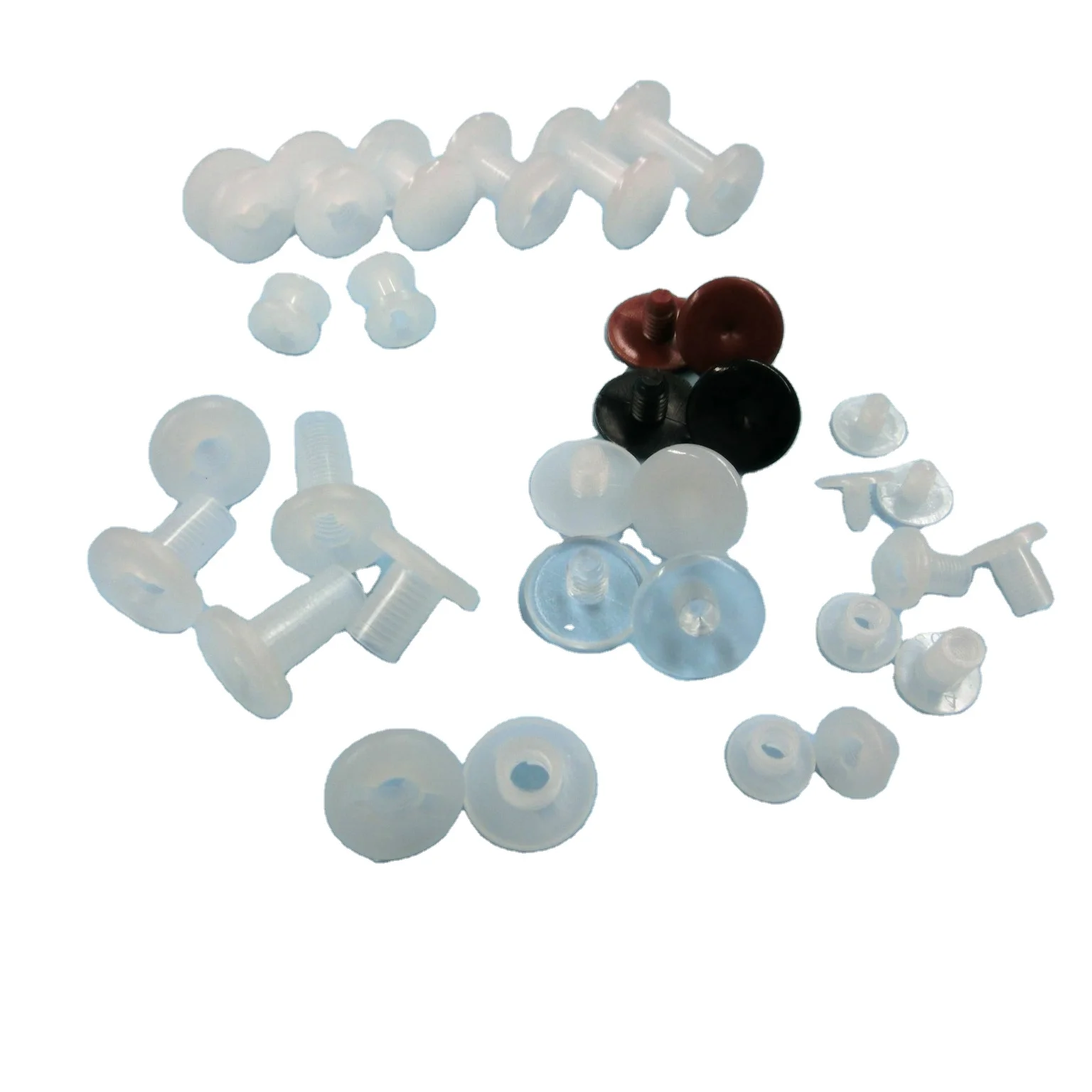 Коробка из переработанного пластика, винты, заклепки, фиксатор, прозрачный