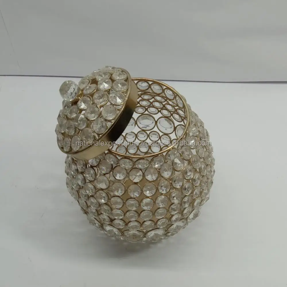 Candle With Lids Candle Glass Jar With Lid Custom Empty Electroplated Gold Silver Copper crystal Jars for home decor