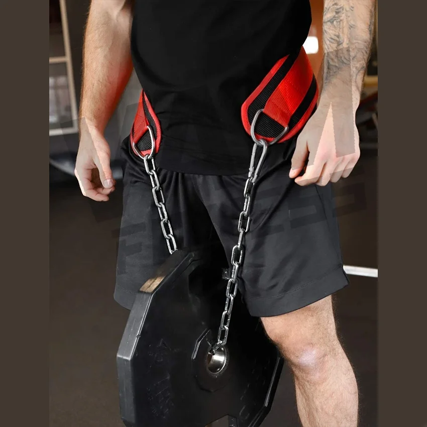  Высококачественный пояс для тренировок по фитнесу абдоминального пресса тяжелая цепь Утяжеленные погружения или тянущийся тяжелой атлетики со стальной цепью