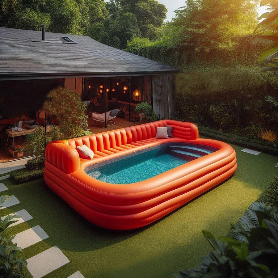 Large Durable Inflatable Sofa Pool for Indoor and Outdoor Relaxation Water-Resistant Design for Outdoor Parks Water Activities