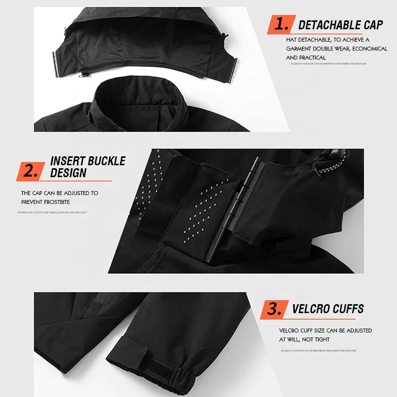 Breathable Waterproof Warm and Wear Resistant Shark Skin Softshell Jacket Men Outdoor Softshell Jacket Soft Clothing Quantity