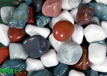 Mix Colored High Gloss Machine Polished Natural Agate Pebble Stones for Garden Decoration and Landscaping