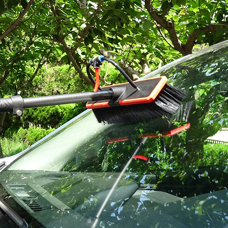Lightweight solar panel cleaning pole with position-locking mechanism