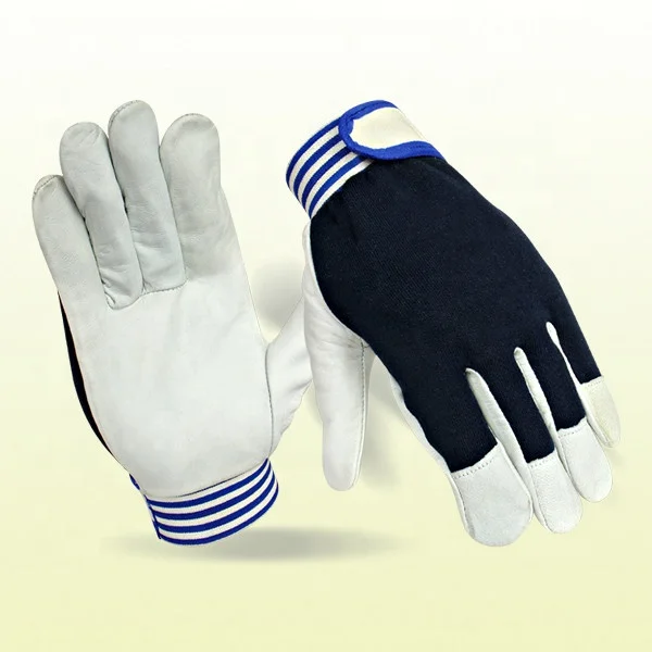 Goat Grain Leather Work Assembly Gloves Lightweight Industrial Safety Gloves for Driving and Welding Hand Protection