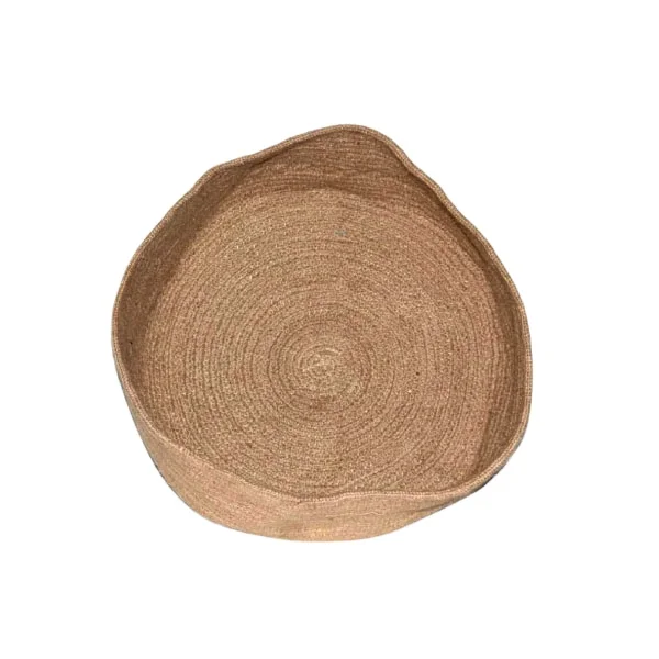 Sundries Organizing Closet Round Woven Braided Laundry Basket Environmental Braided Jute Home Storage Baskets with Cotton Lid