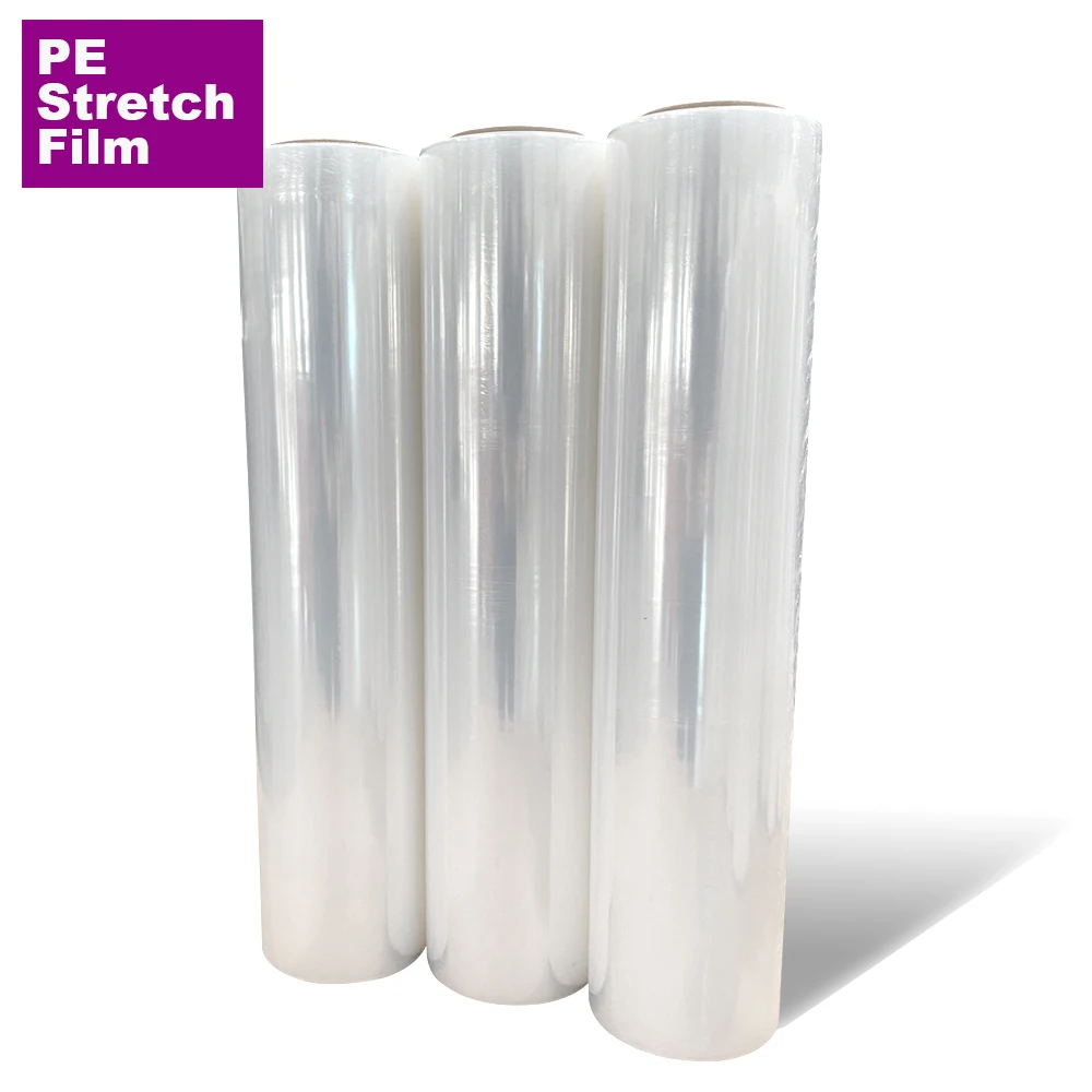 17 Micron 500mm Transparent Filler Masterbatch Granules Stretch Film Power wrapping polyethylene stretch wrap film jumbo roll