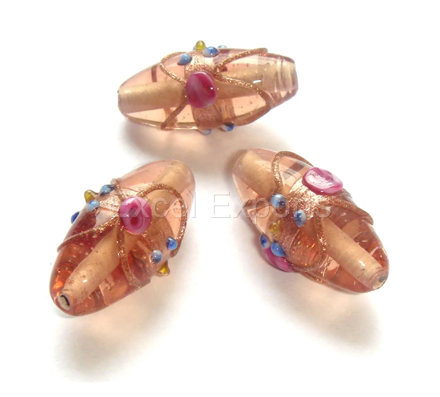 Glass Beads Wedding Cake Oval for Jewelry Making and Decoration 12x22mm by Kilogram