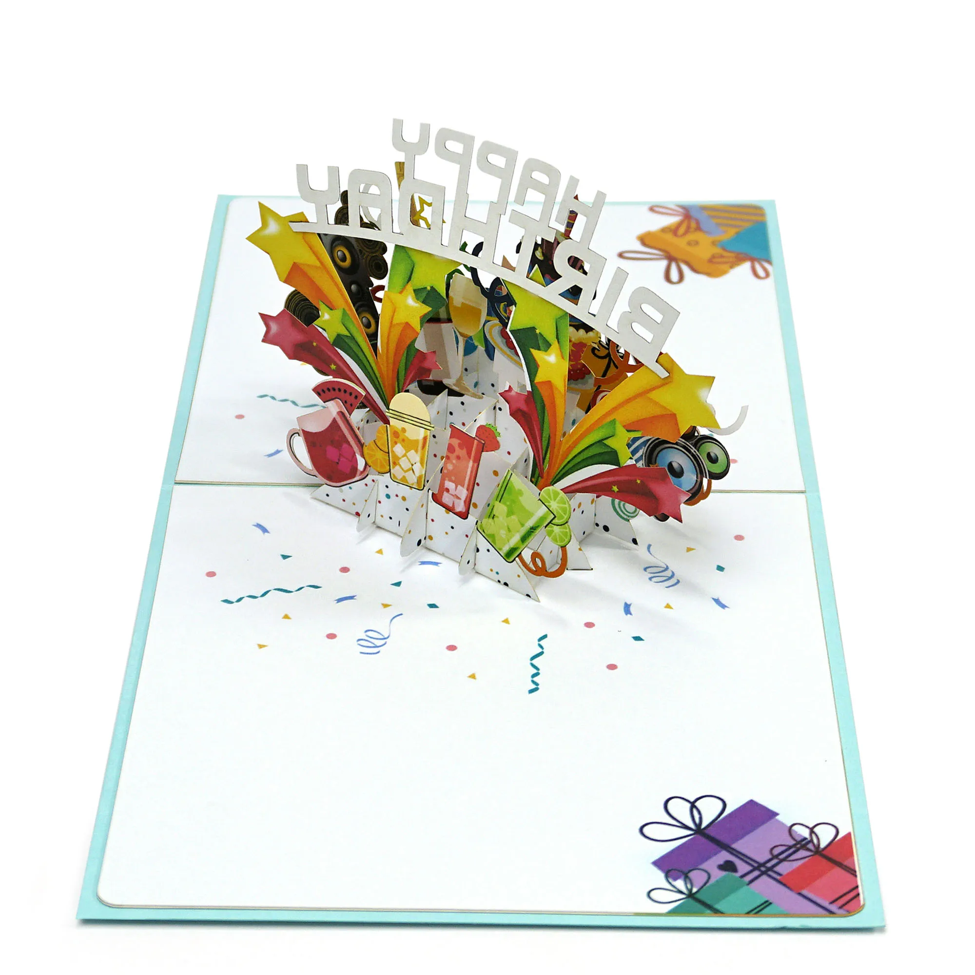 Коллекция пользовательского производства Happy Birthday 3D всплывающие открытки для бизнеса в качестве подарков