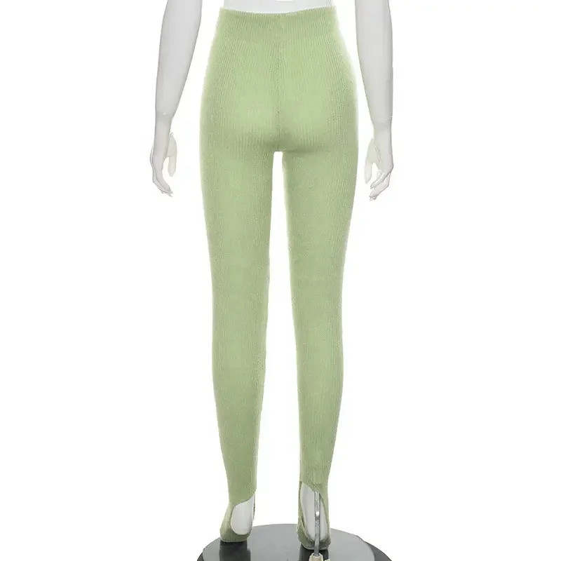 Winter New Arrivals High Waist Solid Color Women Casual Pants Tight With Feet Leggings For Plain Nylon Stylish Leggings