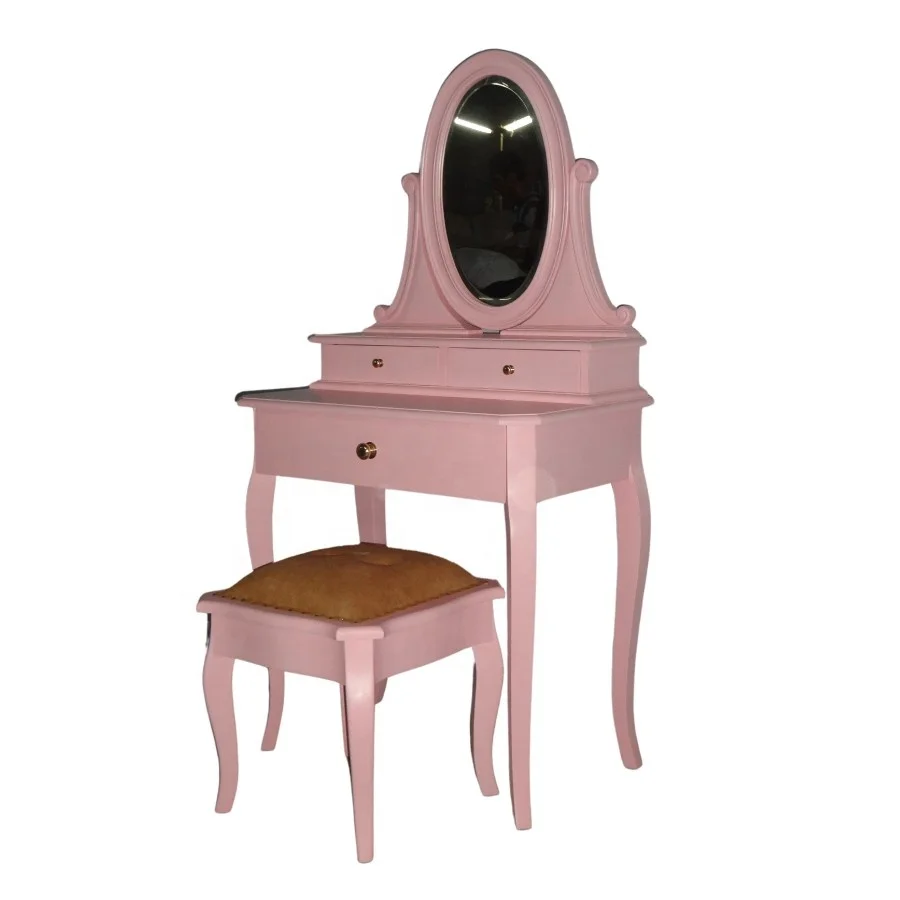 Детский туалетный столик с зеркалом Классическая Детская мебель для девочек комод с табуреткой детский набор мебели для спальни