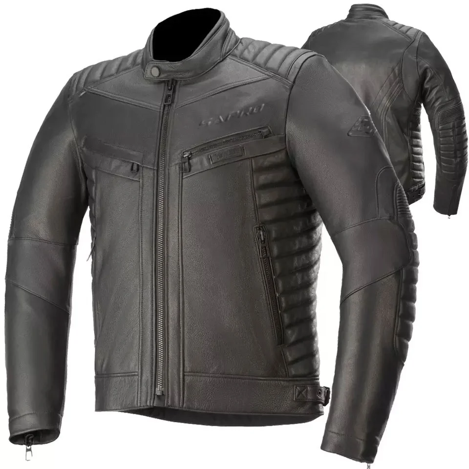 European And American Large Size Autumn And Winter New Mens Jacket Leather Black motorcycle jackets motocross	 Motorcycle & Auto
