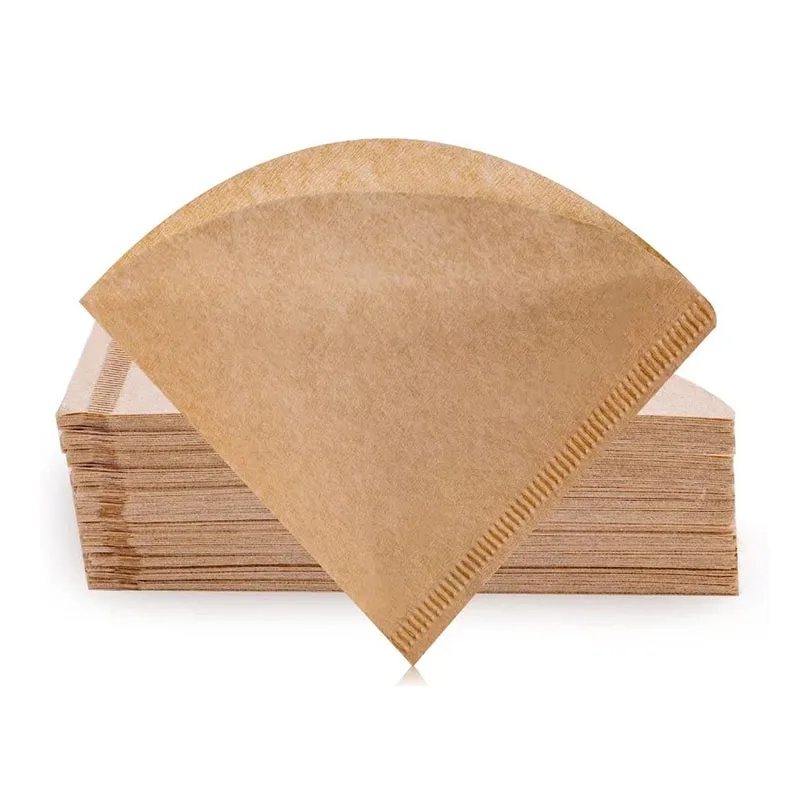Wholesale Custom Coffee Filter Paper Disposable Brown Eco-Friendly Drip Coffee Filter Papers 100% Wood Pulp with Customized Box