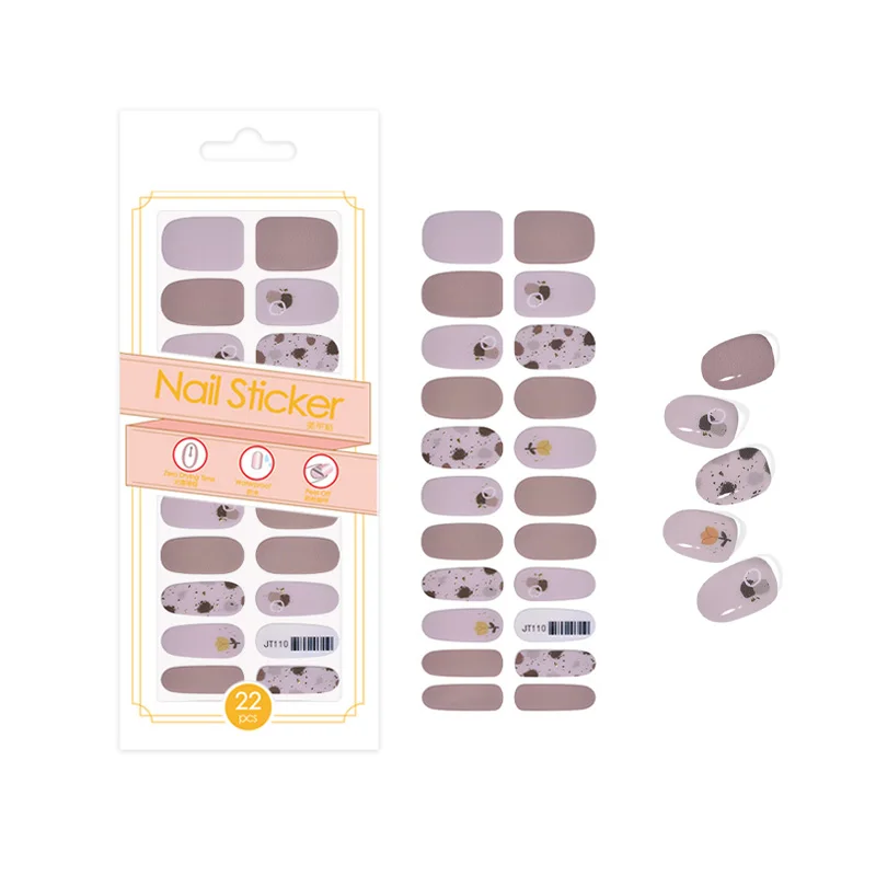 Wholesale Custom Spring Festival  Nail Wraps Sticker Fashion Nail Art Polish Strips For Women