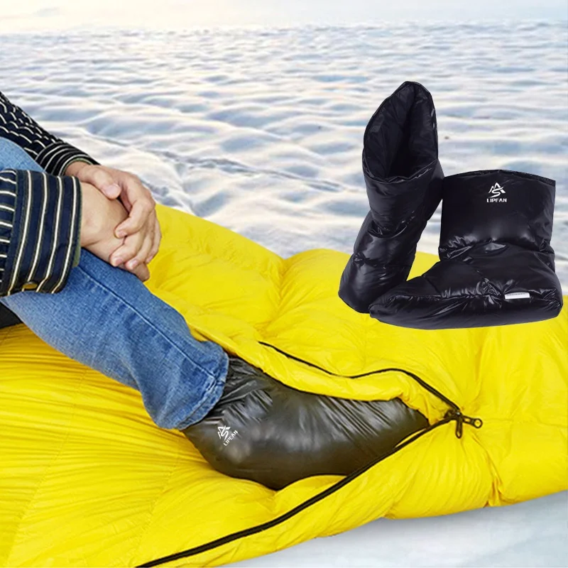 Ultralight Duck Down Filled Winter Boots Goose Down Booties for Indoor Outdoor