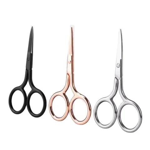 3 Colors Mini Embroidery Scissors Stainless Steel Eyelash & Eyebrow Trimming Scissors Sharp Blade Tip for Beauty