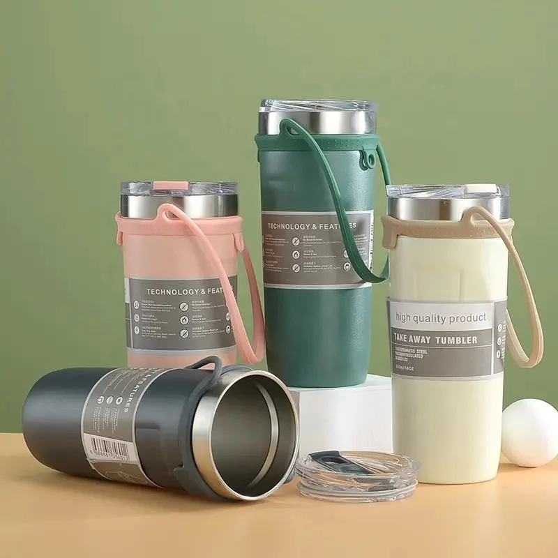 Wholesale Stainless Steel Vacuum Flasks & Thermoses Travel Coffee Cup With Silicone Cup Sleeve