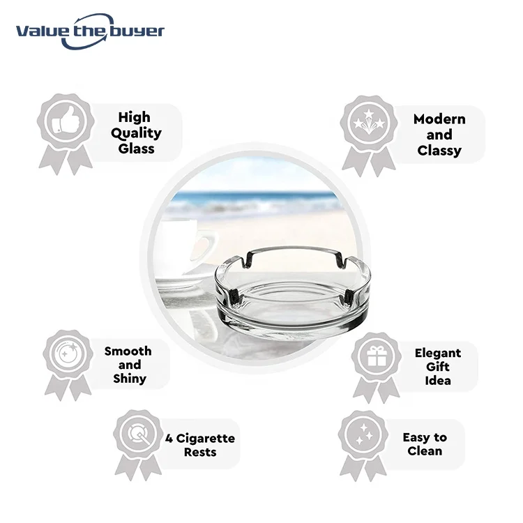 Free Design LOGO Cheap Wholesale Clear Custom Glass Ashtray for Cigarette Herb