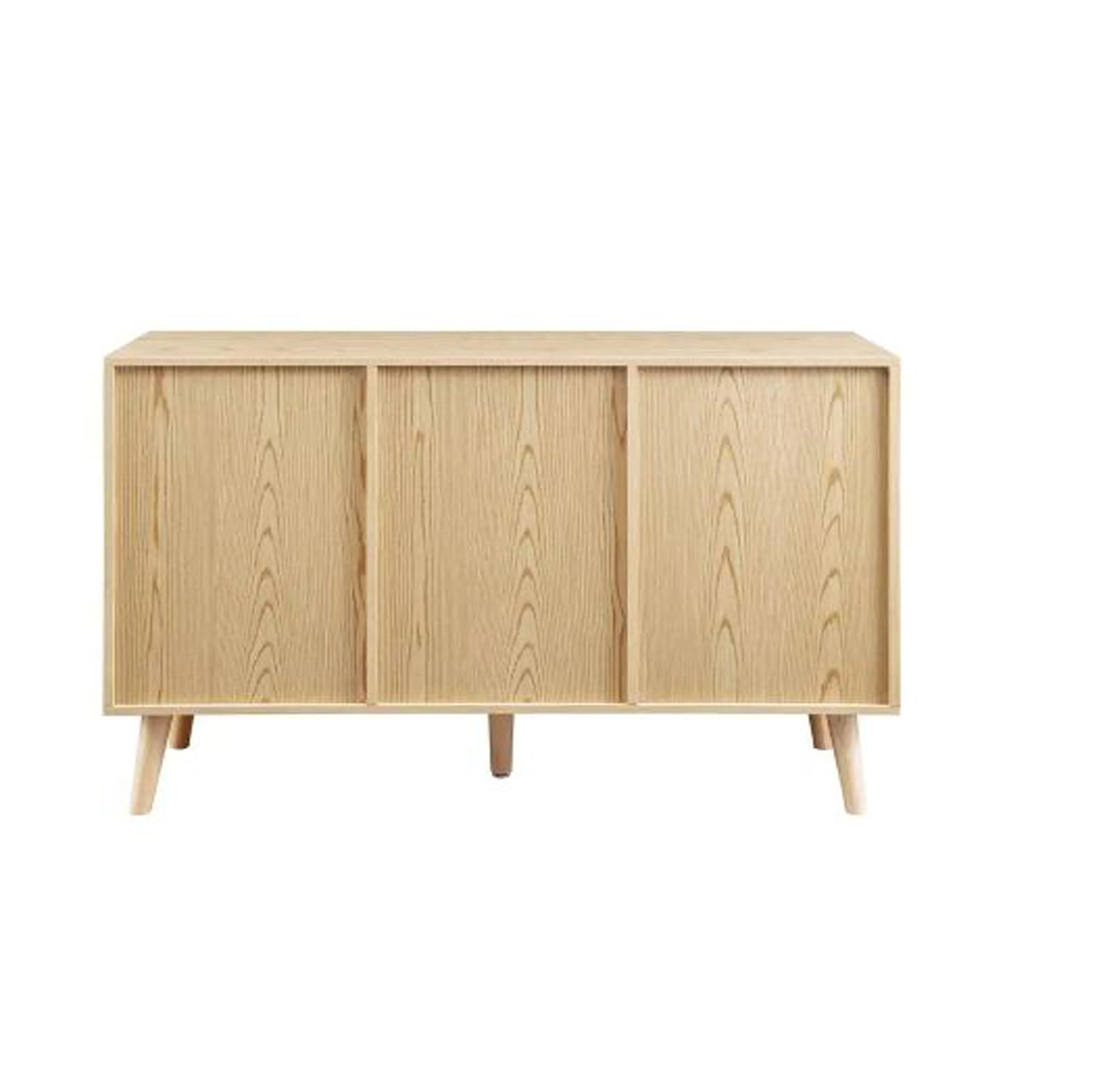Pure Mango Wooden Natural Wood and Sideboard with 2-Doors and 3-Drawers