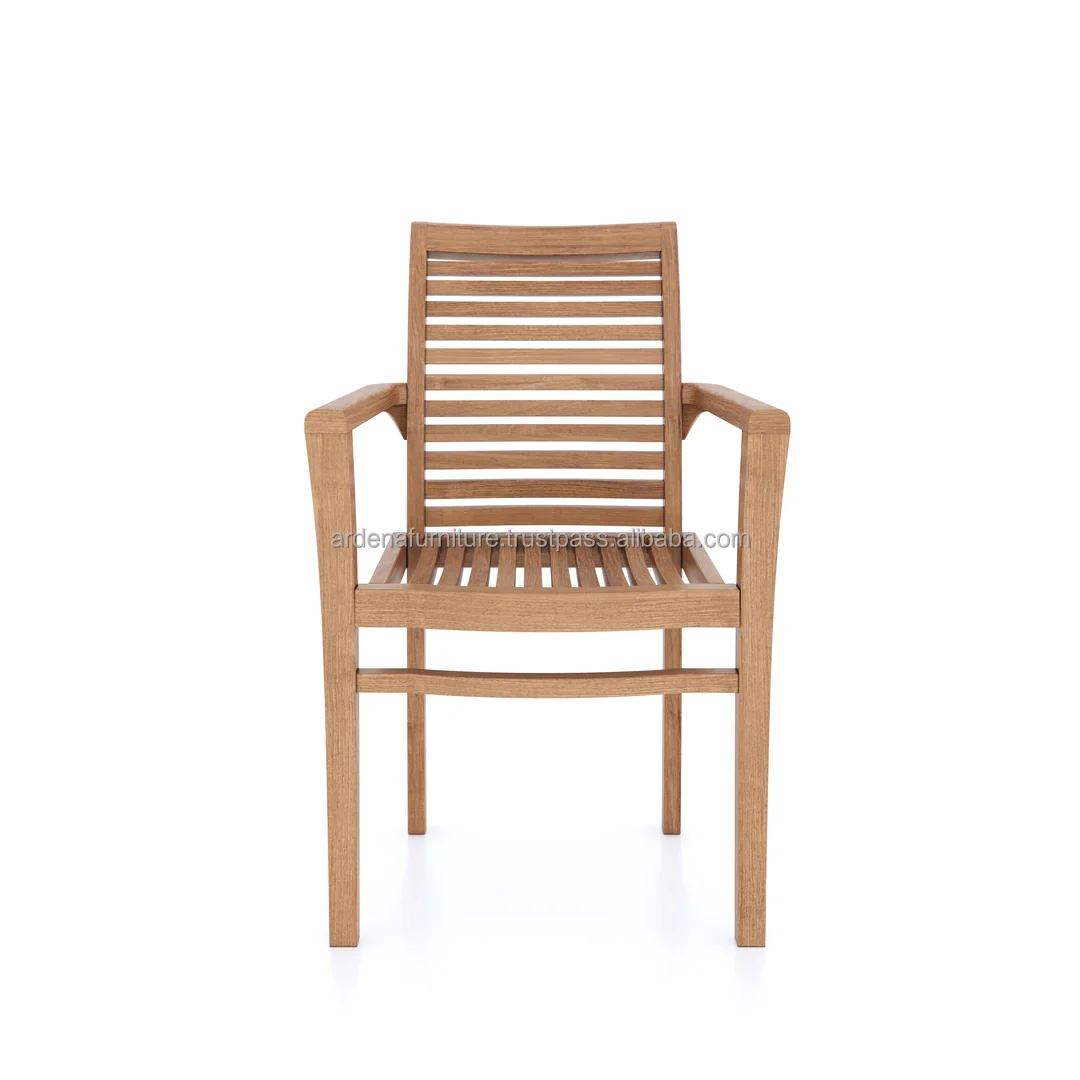 Modern Solid Wood Dining Room Furniture Set Round Teak Dining Tables and Chairs Restaurant Furniture for Hotel Villa Outdoor Use