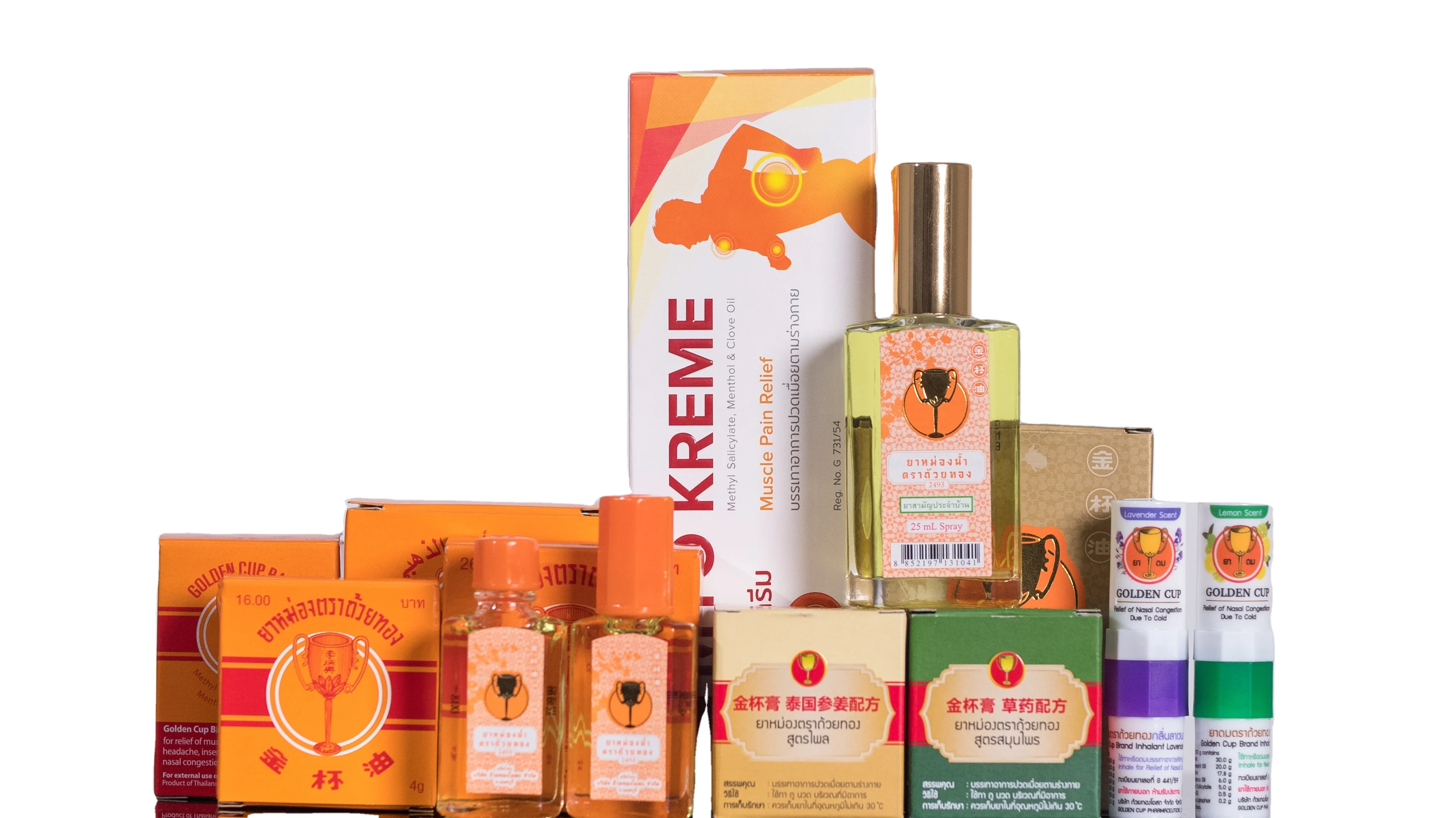 Golden Cup Balm 12g Topical Ointment Treat Bruises and Muscle Aches Phlai Formula Product of Thailand Thai Traditional Massage