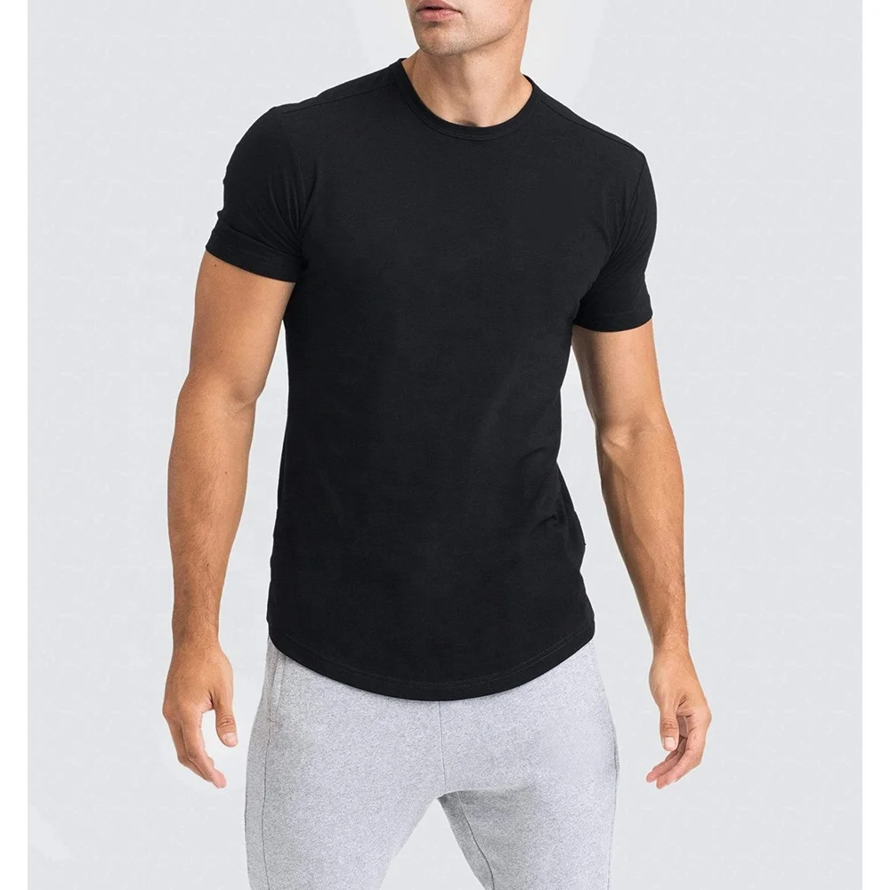 Мужская хлопковая футболка с коротким рукавом, черного цвета