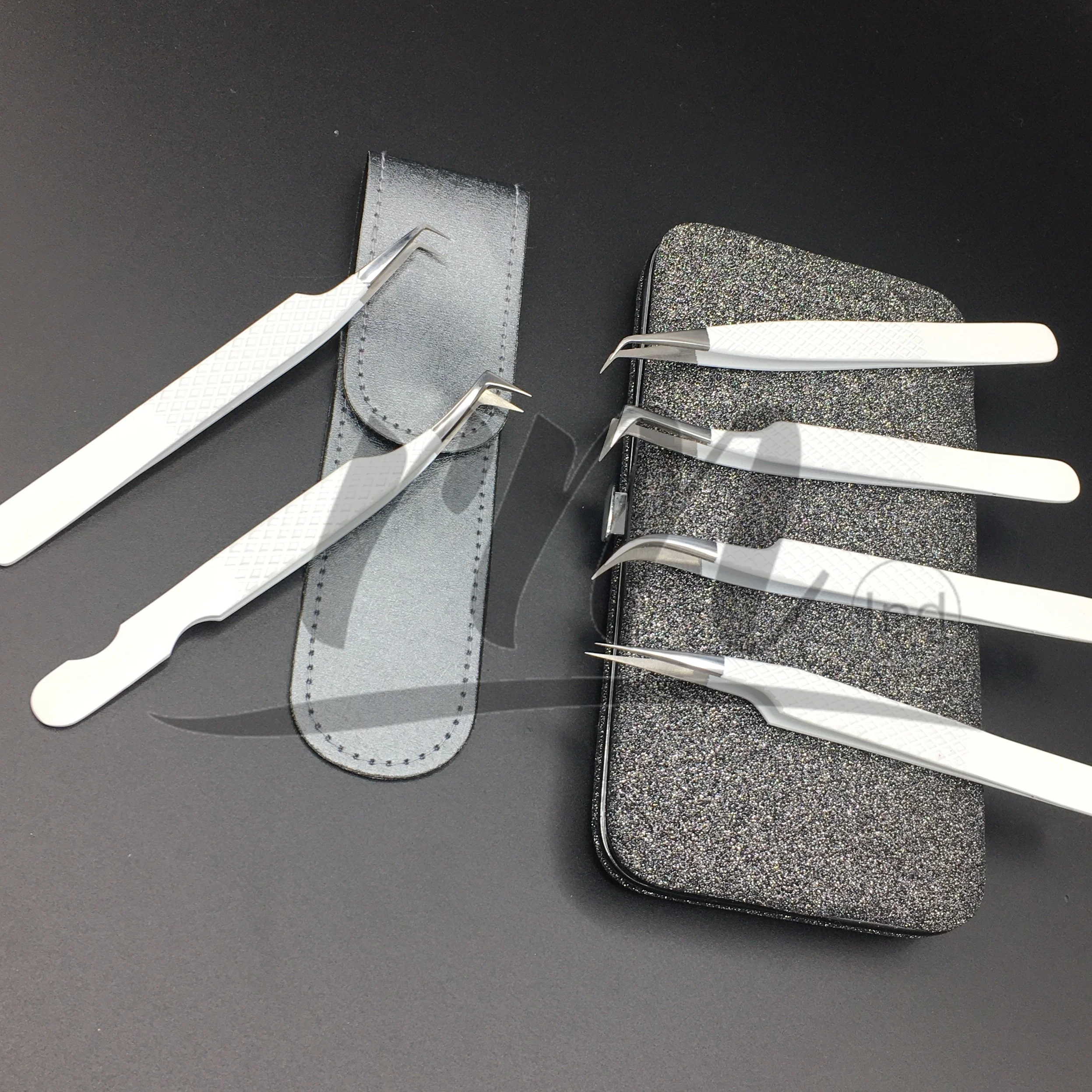 Пинцет для ресниц с индивидуальным логотипом белый пинцет из серебристой нержавеющей стали высшего качества принимаем образцы